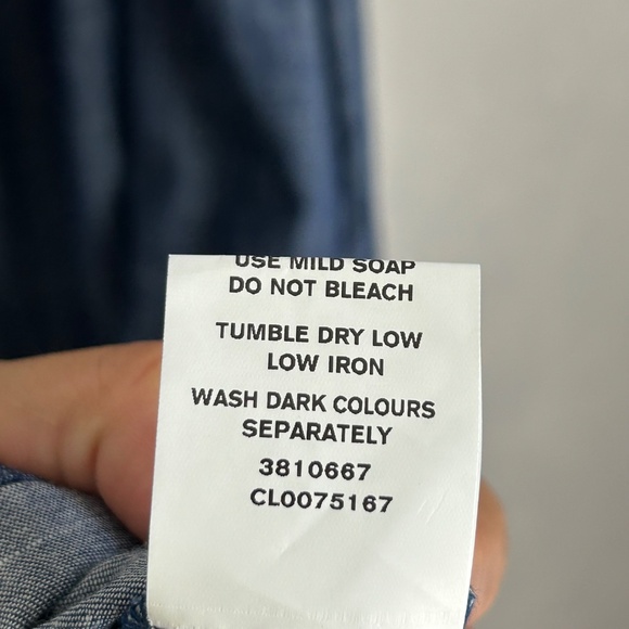 Wayward Fancies Eshakti size 3X maxi dress tier cotton chambray blue sleeveless - Picture 13 of 13